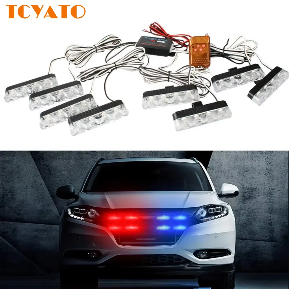 TCYATO 8 in 1 LED Emergency Strobe Lights For Truck Warning Flashing Caution Light Grilles DRL Police Wireless Remote Control
TCYATO 8 in 1 LED Emergency Strobe Lights For Truck Warning Flashing Caution Light Grilles DRL Police Wireless Remote Control