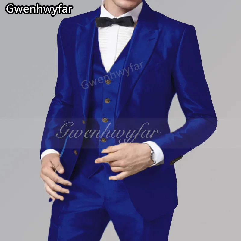 Gwenhwyar Shiny Satin Men's Suit Fitting Wedding Tuxedo Navy Blue Men's Suit Groom Party Suit Outfit Men's Best Man Blazer
Gwenhwyar Shiny Satin Men's Suit Fitting Wedding Tuxedo Navy Blue Men's Suit Groom Party Suit Outfit Men's Best Man Blazer