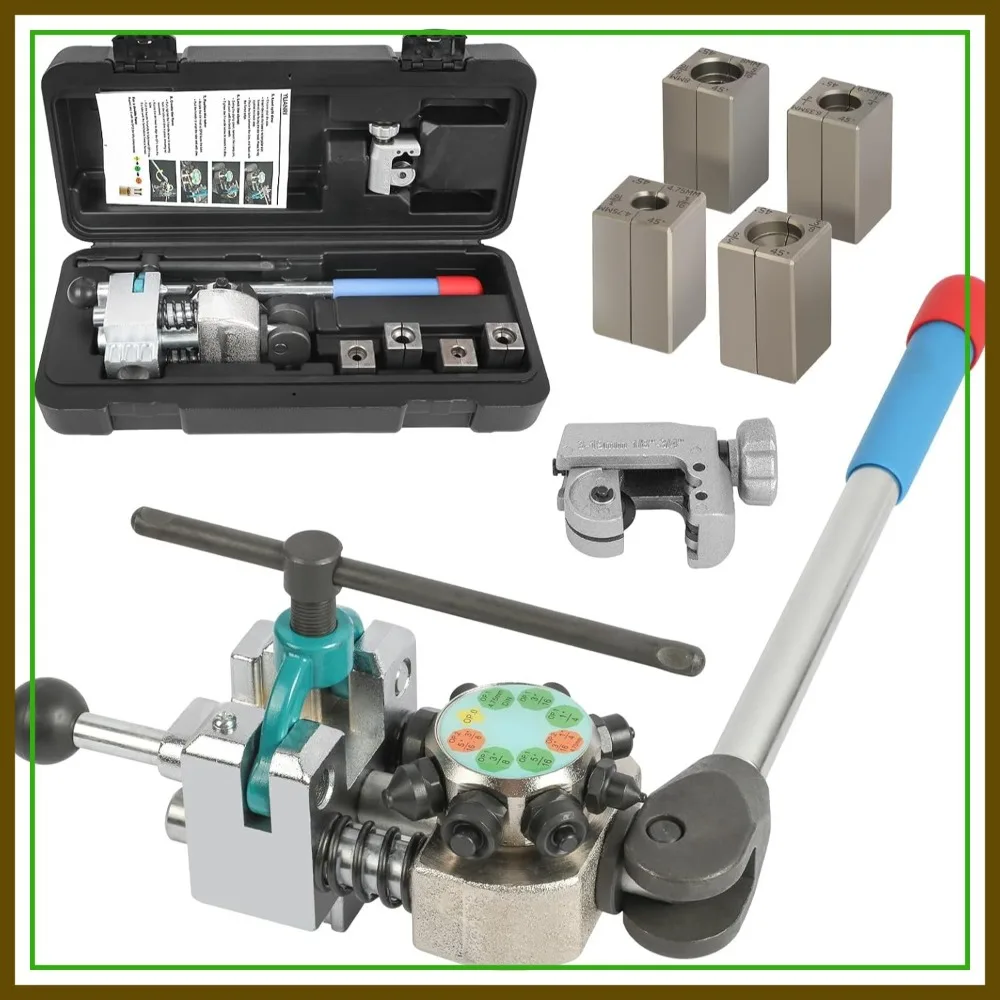 Professional Brake Line Flaring Tool Kit: 45° Flare, Single, Bubble, Double Flare for 3/16", 1/4", 5/16", 3/8" Brake Lines
Professional Brake Line Flaring Tool Kit: 45° Flare, Single, Bubble, Double Flare for 3/16", 1/4", 5/16", 3/8" Brake Lines