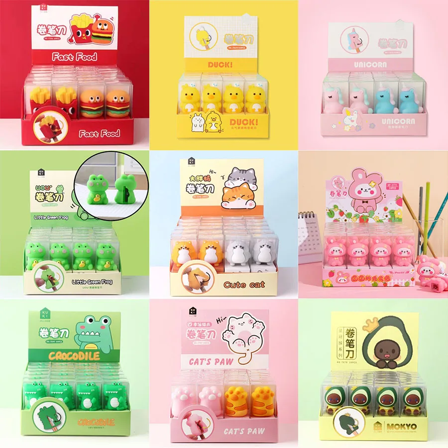 24 pcs/lot Creative Avocado Unicorn Animal Pencil Sharpener Cute Hand Mechanical Cutter Knife stationery gift school supplies
24 pcs/lot Creative Avocado Unicorn Animal Pencil Sharpener Cute Hand Mechanical Cutter Knife stationery gift school supplies