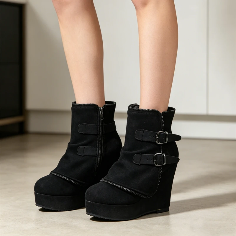 Autumn Winter Women Retro Handmade Chunky Mom Ankle Boots Casual Fashion Footwear Ladies Platform Wedge Shoes
Autumn Winter Women Retro Handmade Chunky Mom Ankle Boots Casual Fashion Footwear Ladies Platform Wedge Shoes