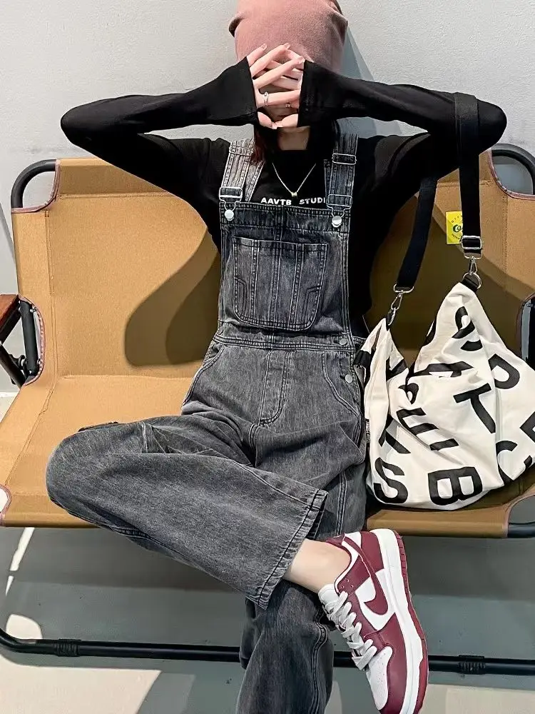 e ey Denim Overalls Women's Spring Autumn New Sle Street Faion Youthful Loose Straight Leg Floor-Length One-Piece
e ey Denim Overalls Women's Spring Autumn New Sle Street Faion Youthful Loose Straight Leg Floor-Length One-Piece