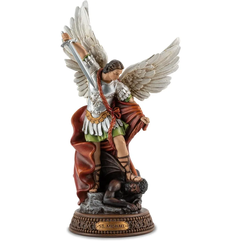 St Michael The Archangel Painted in Full Color,12 H San Miguel The Great Protector Archangel Statue with Wings,St. Archangel Mic
St Michael The Archangel Painted in Full Color,12 H San Miguel The Great Protector Archangel Statue with Wings,St. Archangel Mic