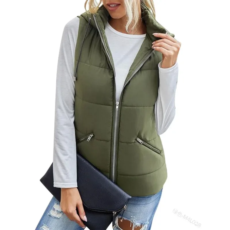 Pocket Slim Fit Vest Jackets Casual Cotton-Padded Jacket Trend Hooded Drawstring Vest Coats Zipped Stand Collar Vest for Women
Pocket Slim Fit Vest Jackets Casual Cotton-Padded Jacket Trend Hooded Drawstring Vest Coats Zipped Stand Collar Vest for Women