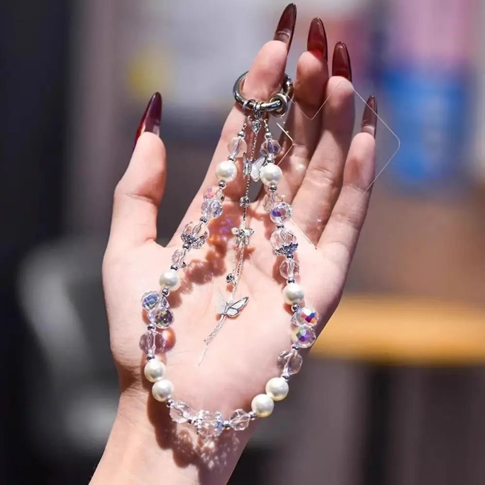 Pearl Bling Crystal Phone Chain Short Anti-lost Tassel Butterfly Phone Lanyard Beaded Light Luxury Style Phone Case Wrist Strap
Pearl Bling Crystal Phone Chain Short Anti-lost Tassel Butterfly Phone Lanyard Beaded Light Luxury Style Phone Case Wrist Strap