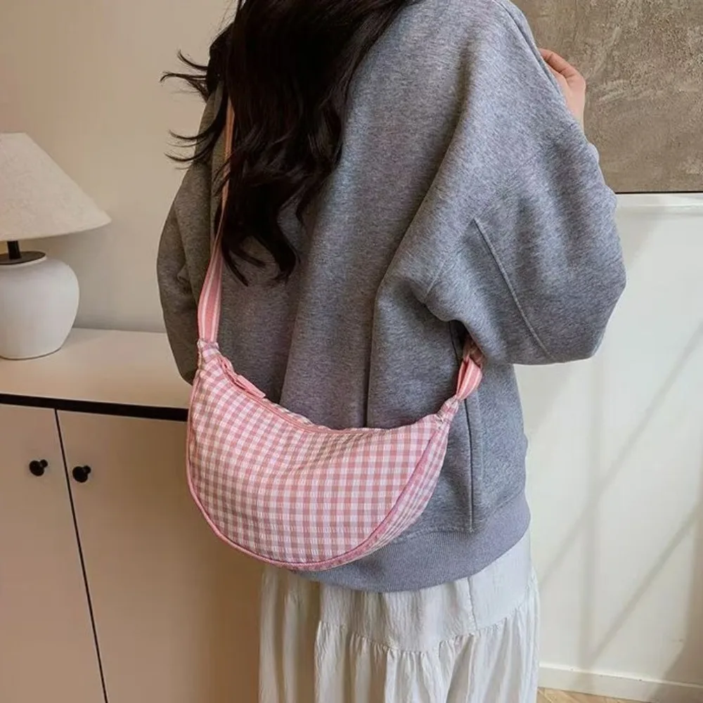 Cute Canvas Plaid Shoulder Bag Adjustable Strap Versatile Nylon Crossbody Bag Underarm Bag Hobo Bag Dumpling Bag Ladies/Girls
Cute Canvas Plaid Shoulder Bag Adjustable Strap Versatile Nylon Crossbody Bag Underarm Bag Hobo Bag Dumpling Bag Ladies/Girls