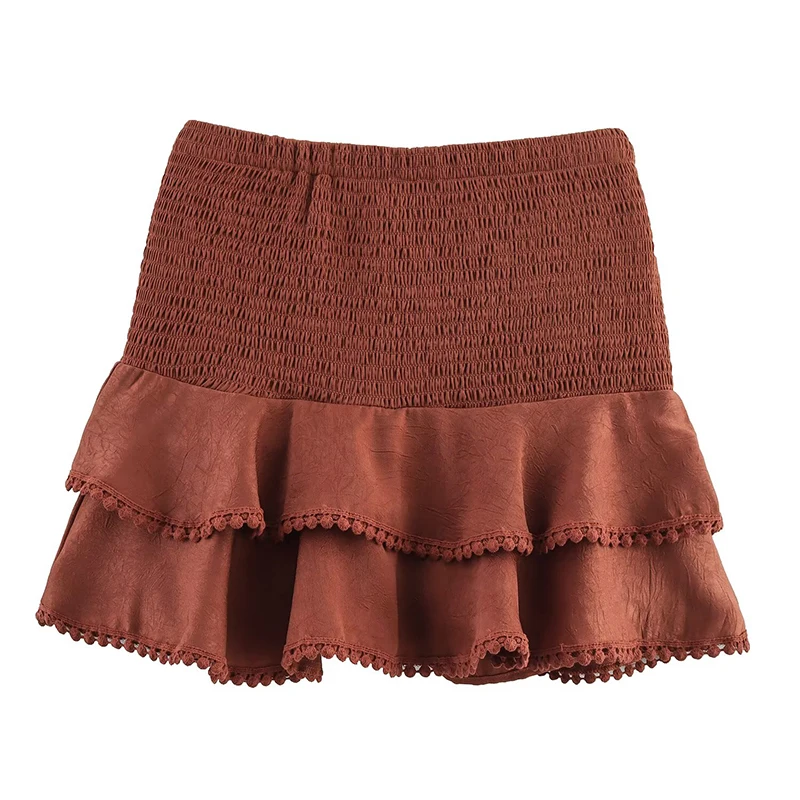 YENKYE Lace Trimmed Ruffles Mini Skirts Women Vintage High Waist Holiday Summer Skits With Shorts Lining faldas mujer
YENKYE Lace Trimmed Ruffles Mini Skirts Women Vintage High Waist Holiday Summer Skits With Shorts Lining faldas mujer