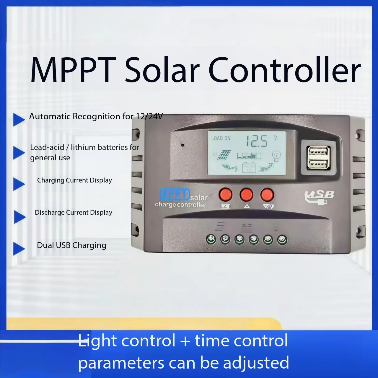 MPPT Solar Controller 30-100A Photovoltaic Charger LED Smart Controller
MPPT Solar Controller 30-100A Photovoltaic Charger LED Smart Controller