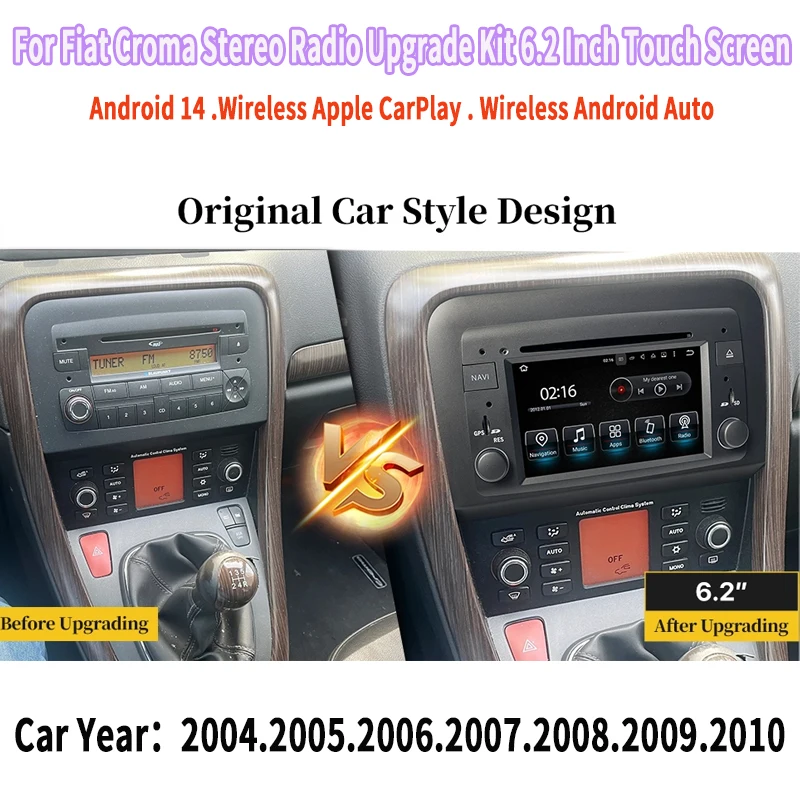 Wireless Android Auto Car Stereo with Netflix YouTube Spotify Google Maps Wireless CarPlay 64GB For Fiat Croma
Wireless Android Auto Car Stereo with Netflix YouTube Spotify Google Maps Wireless CarPlay 64GB For Fiat Croma