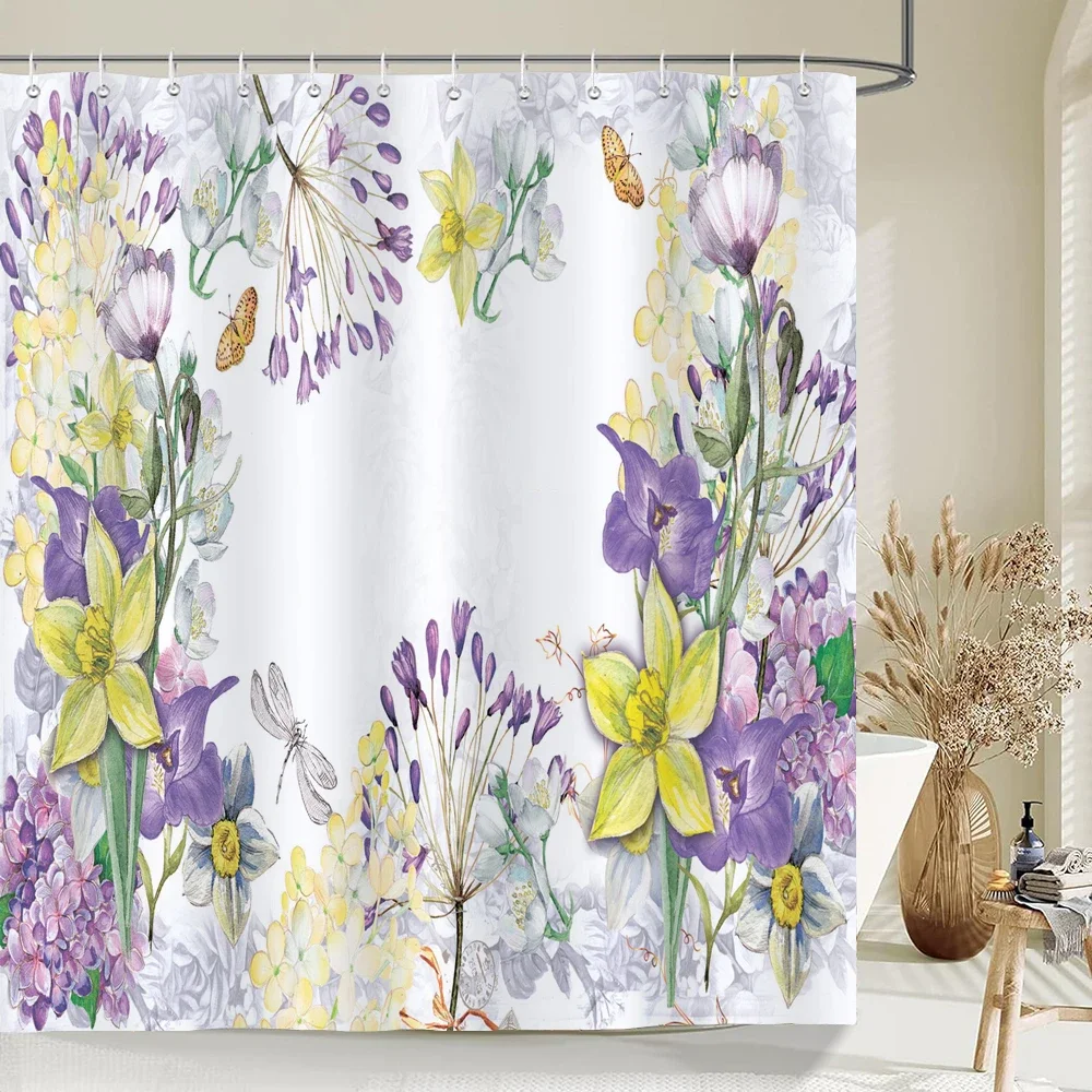 Watercolor Flower Butterfly Shower Curtain Pastel Colors Garden Design Waterproof Bath Linen Romantic Bathroom Decor Spring
Watercolor Flower Butterfly Shower Curtain Pastel Colors Garden Design Waterproof Bath Linen Romantic Bathroom Decor Spring