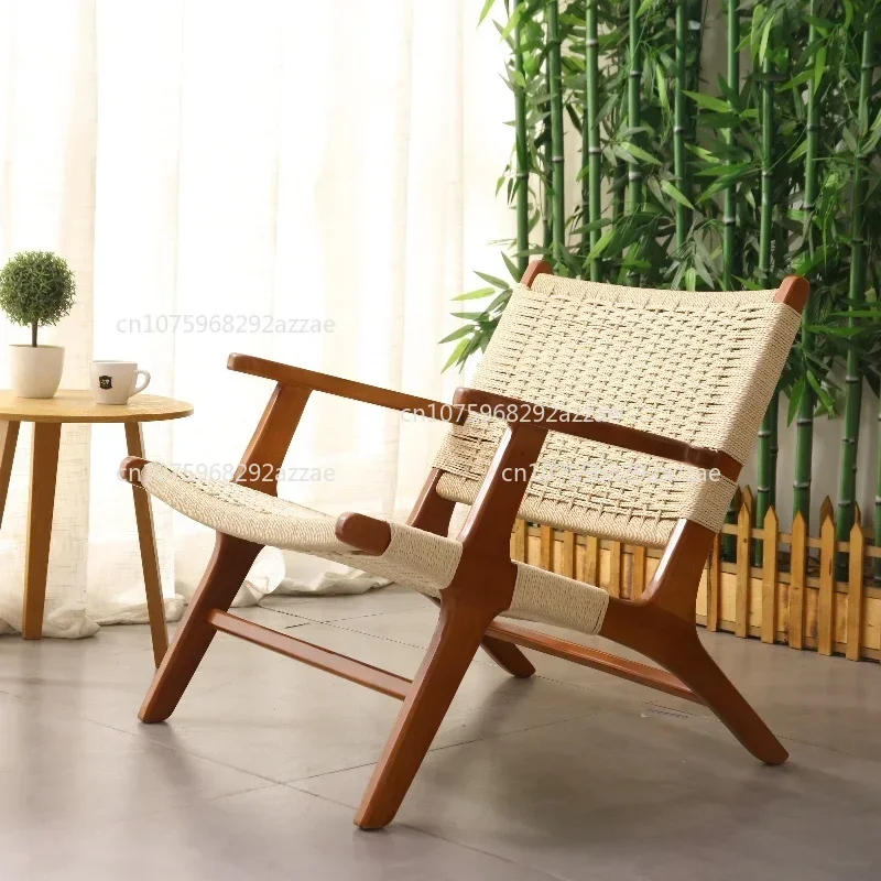 Saddle Chair Nordic Solid Wood Vintage Single Sofa Homestay Hotel Antique Rope Woven Folding Outdoor Backrest Rattan Chair
Saddle Chair Nordic Solid Wood Vintage Single Sofa Homestay Hotel Antique Rope Woven Folding Outdoor Backrest Rattan Chair