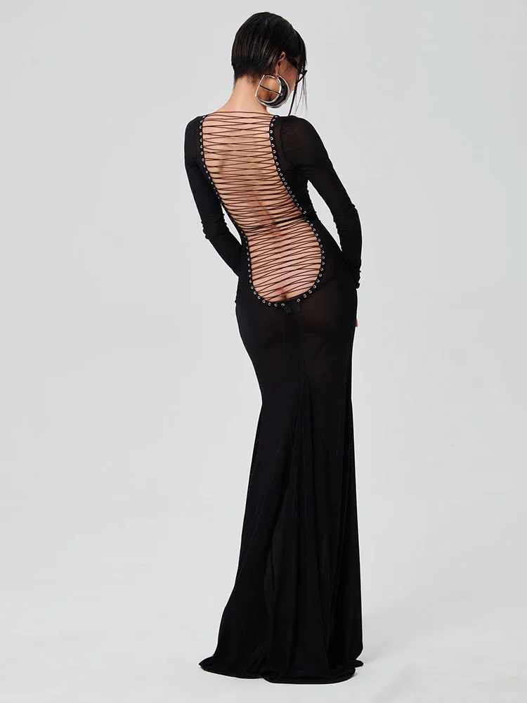 Laxsesu Solid See Through Maxi Backless Sexy Dress 2023 Back Straps Long Sleeve Edible Tree Fungus Party Birthday Y2K Dress
Laxsesu Solid See Through Maxi Backless Sexy Dress 2023 Back Straps Long Sleeve Edible Tree Fungus Party Birthday Y2K Dress