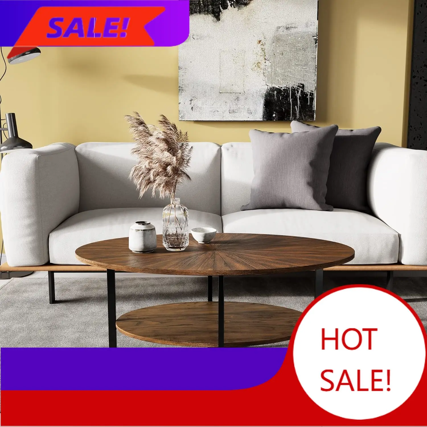 Solid Wood Oval Coffee Table with Cross Metal Legs, 43.3in Modern Industrail Center Table with Open Shelf Cocktail Tea Table for
Solid Wood Oval Coffee Table with Cross Metal Legs, 43.3in Modern Industrail Center Table with Open Shelf Cocktail Tea Table for