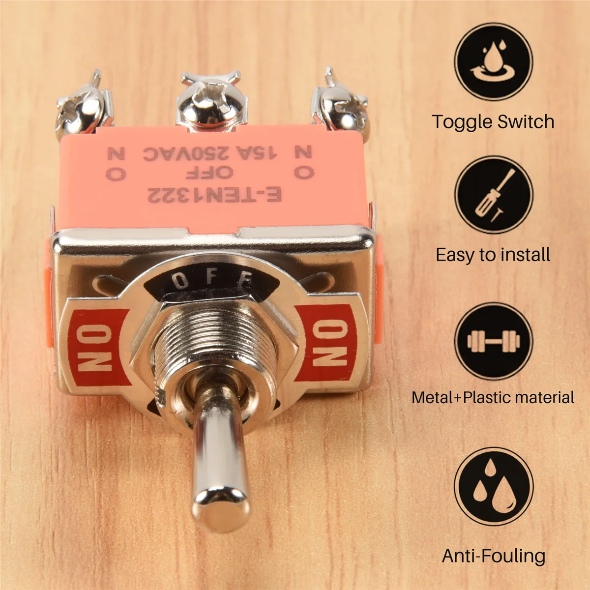 AC 250V 15A Latching 3 Way On-Off-On Single Pole Double Throw Toggle Switch OrangeJAS
AC 250V 15A Latching 3 Way On-Off-On Single Pole Double Throw Toggle Switch OrangeJAS