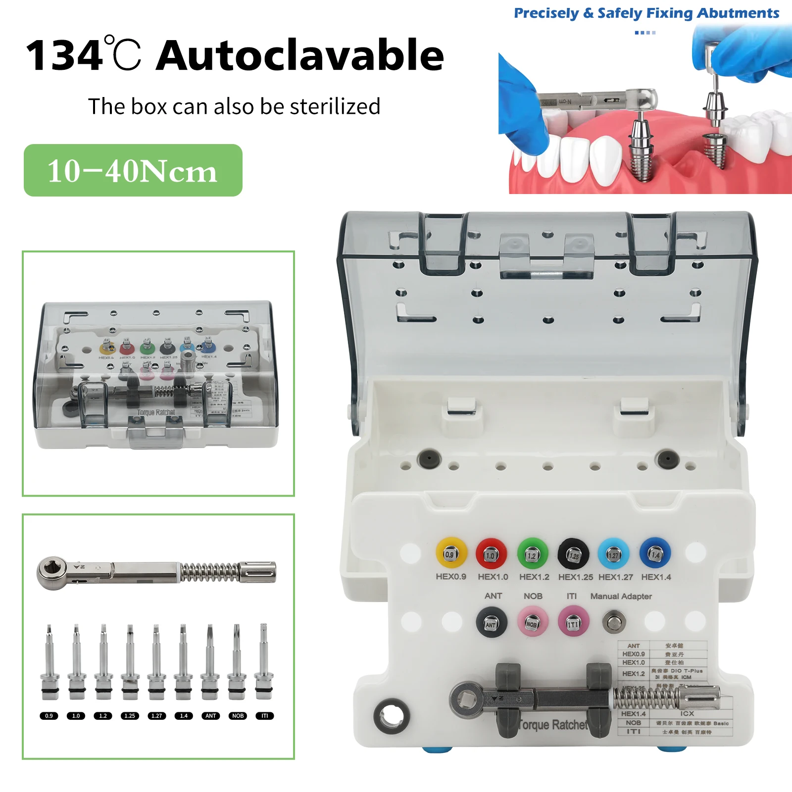 Dental Implant Abutment Ratchet Torque Wrench Hand Adapter Driver Screwdriver 10-40Ncm Dentistry Implant Repair Tools DT
Dental Implant Abutment Ratchet Torque Wrench Hand Adapter Driver Screwdriver 10-40Ncm Dentistry Implant Repair Tools DT