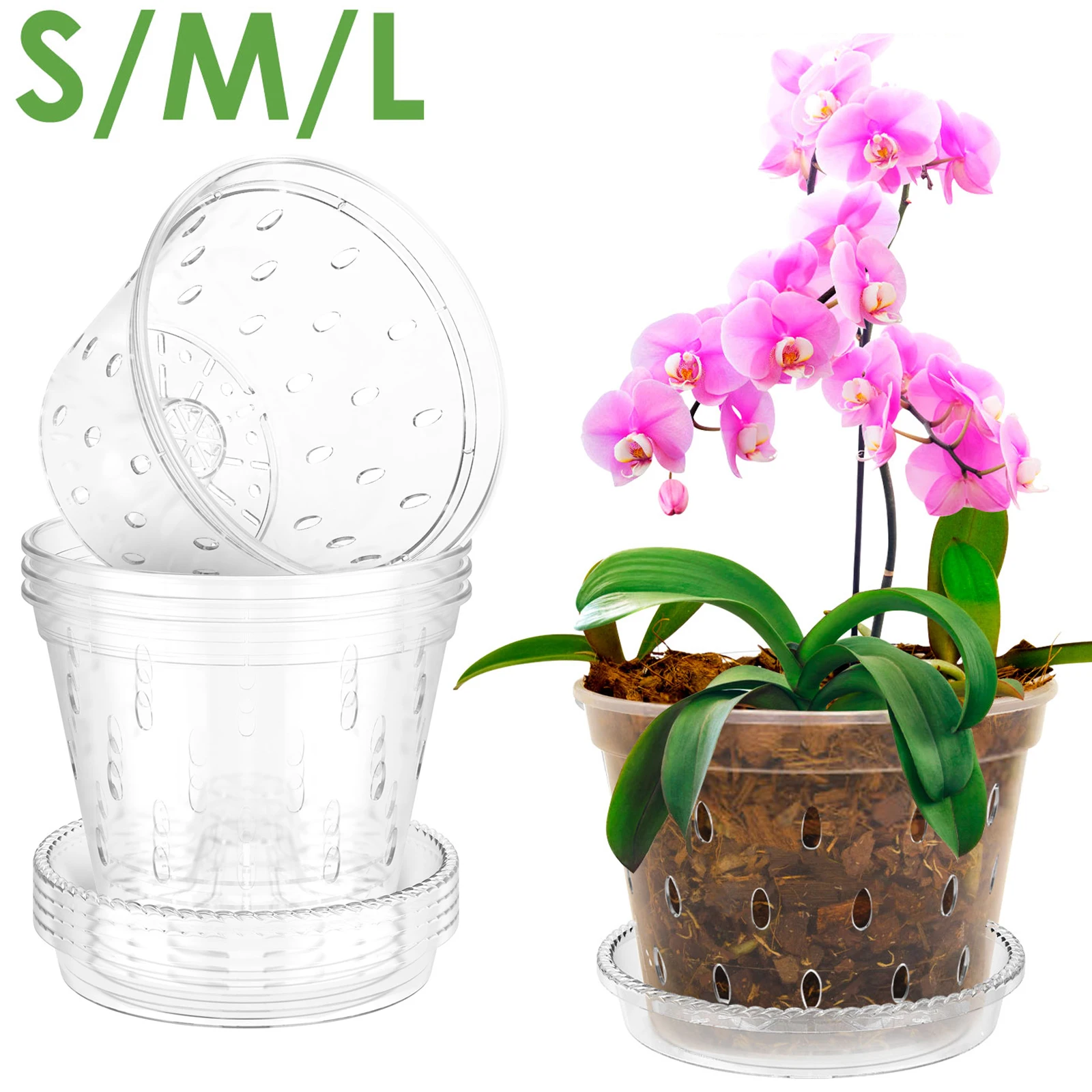 5Pcs Orchid Pot for Repotting 4/5/6 Inch Transparent Slotted Orchid Pots with Holes and Saucers Orchid Flower Plant Repotting
5Pcs Orchid Pot for Repotting 4/5/6 Inch Transparent Slotted Orchid Pots with Holes and Saucers Orchid Flower Plant Repotting