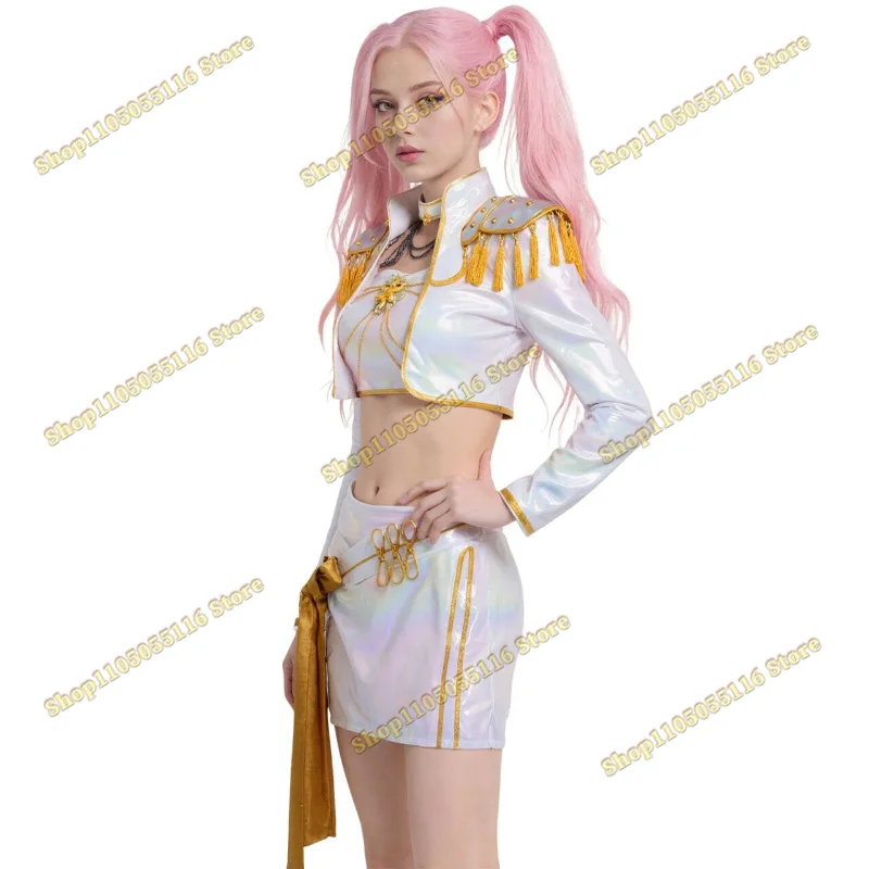Zoey Demon Hunters Outfit Pop Zoey Cosplay White Golden Costume Idol Jacket Shirt Skirt for Halloween Rumi Mira
Zoey Demon Hunters Outfit Pop Zoey Cosplay White Golden Costume Idol Jacket Shirt Skirt for Halloween Rumi Mira