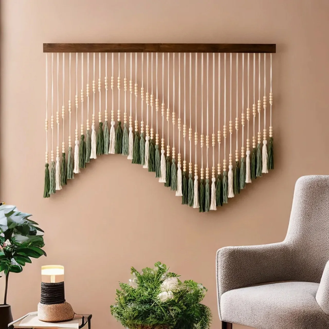 Nordic Bohemian Wooden Bead Tassel Wall Decor Handwoven Home Decorative Hanging Lampshade Geometric Pattern Cotton Wall Hanging
Nordic Bohemian Wooden Bead Tassel Wall Decor Handwoven Home Decorative Hanging Lampshade Geometric Pattern Cotton Wall Hanging