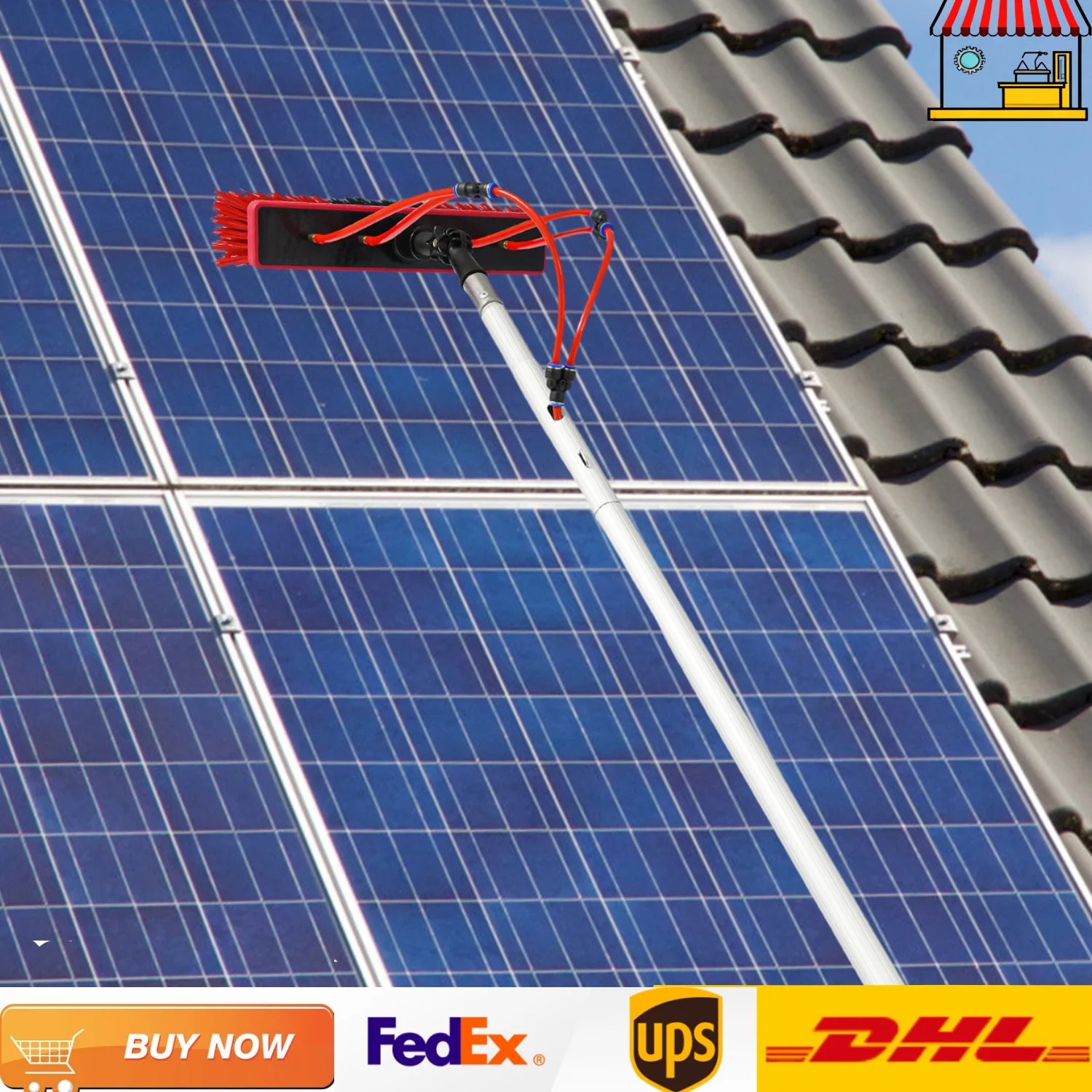 16.4ft Extendable Solar Panel Cleaning Brush and Pole| Telescopic High Reach Window Solar Panel Washer
16.4ft Extendable Solar Panel Cleaning Brush and Pole| Telescopic High Reach Window Solar Panel Washer