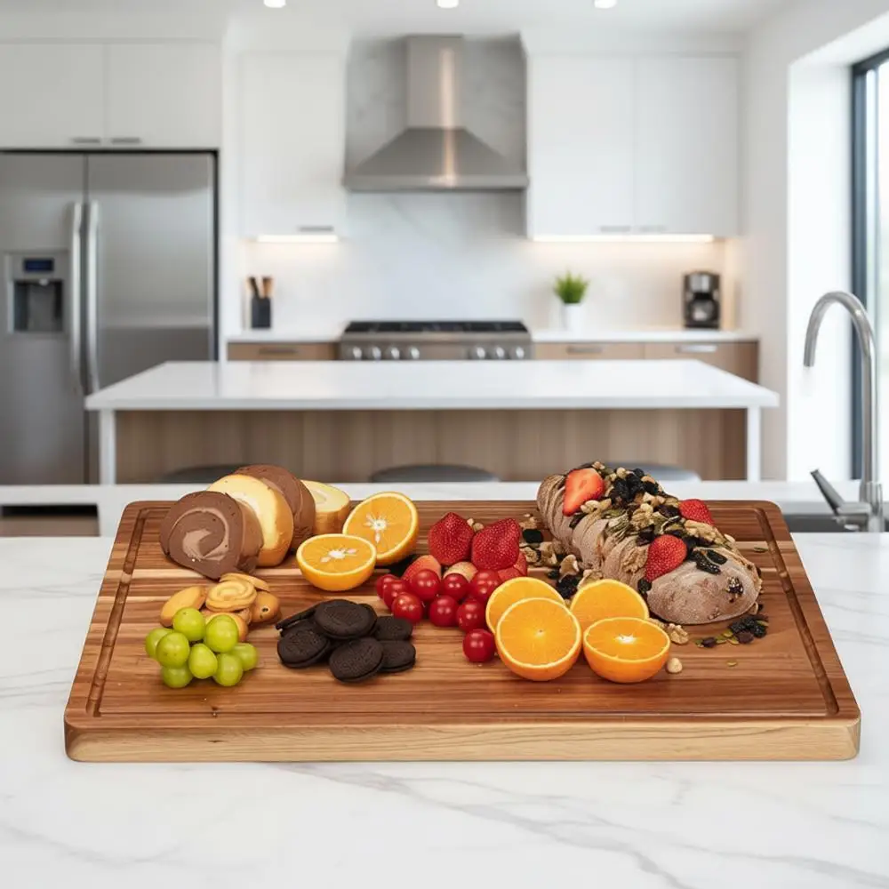 Разделочная доска из дерева акации толщиной 1,2 24x18 с глубокой канавкой для сока и боковыми ручками
Разделочная доска из дерева акации толщиной 1,2 24x18 с глубокой канавкой для сока и боковыми ручками