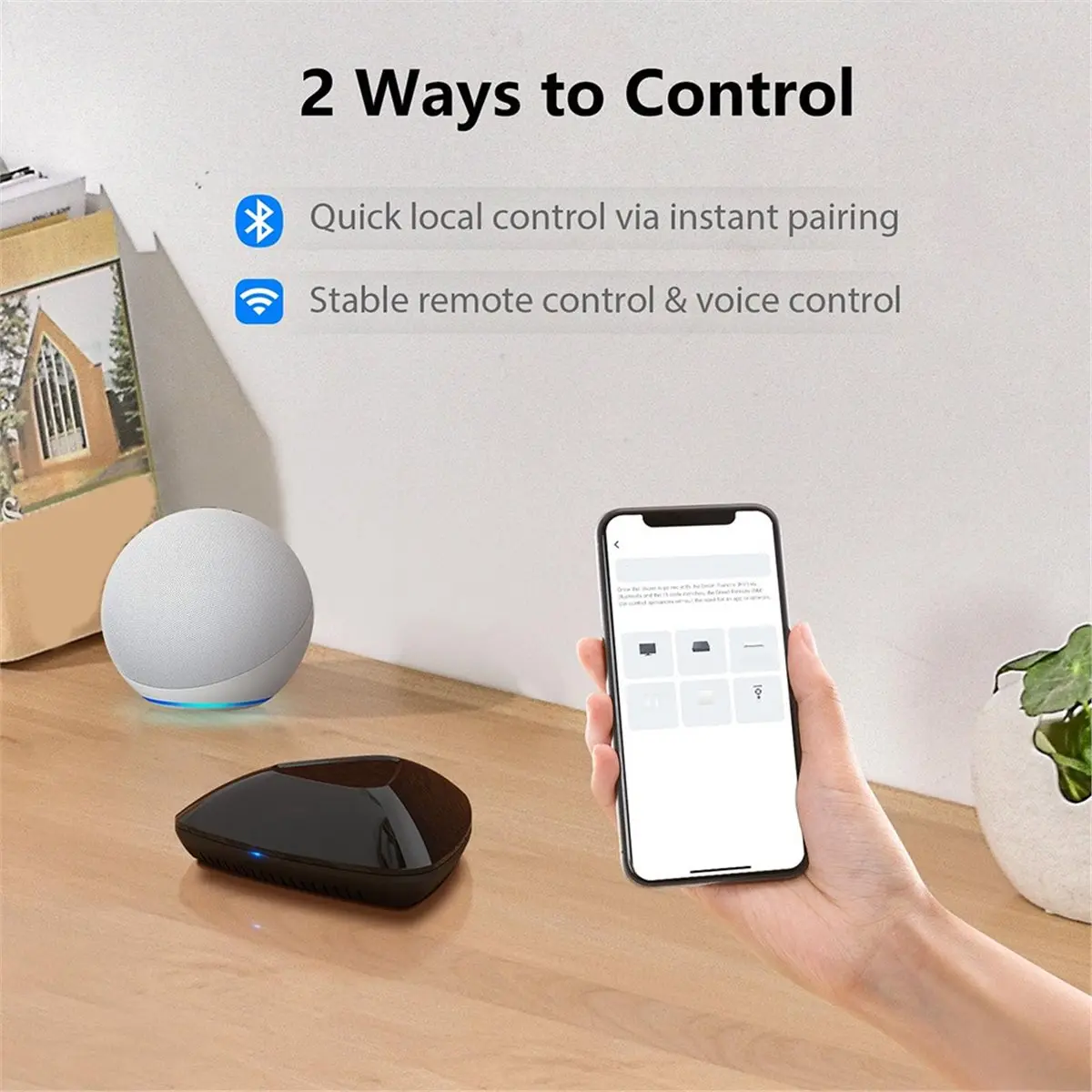 T19C Smart Home Hub Wi-Fi BLE Universal Remote for IR/RF Devices TV AC Fan Blinds Compatible with Alexa Google Home
T19C Smart Home Hub Wi-Fi BLE Universal Remote for IR/RF Devices TV AC Fan Blinds Compatible with Alexa Google Home