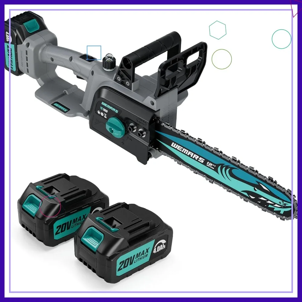 20V Cordless Chainsaw 12-Inch Lightweight Battery Powered with 4.0AH Lithium-ion Kit for Wood Cutting and Garden Pruning
20V Cordless Chainsaw 12-Inch Lightweight Battery Powered with 4.0AH Lithium-ion Kit for Wood Cutting and Garden Pruning