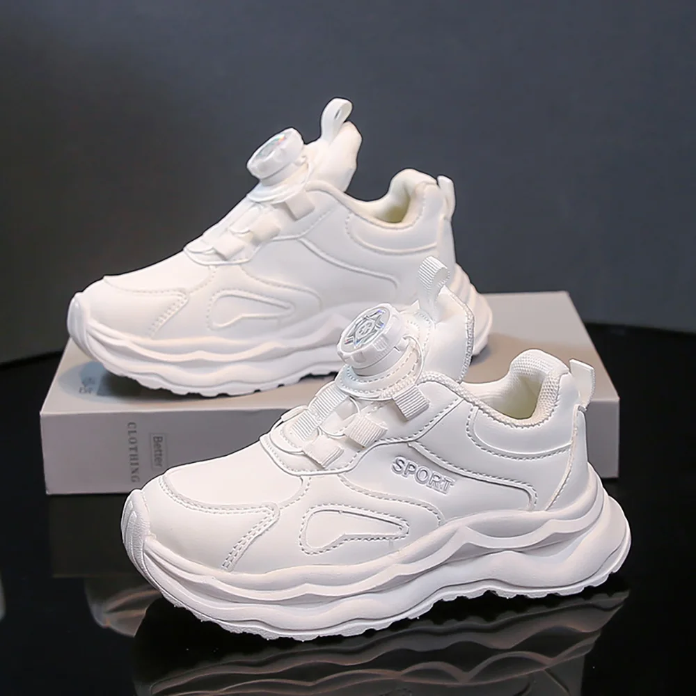 Solid Color Sport Shoes For Children PU Leather Teenager Kid's Sneakers Black White Fashion Running Shoes For Boys Girls
Solid Color Sport Shoes For Children PU Leather Teenager Kid's Sneakers Black White Fashion Running Shoes For Boys Girls