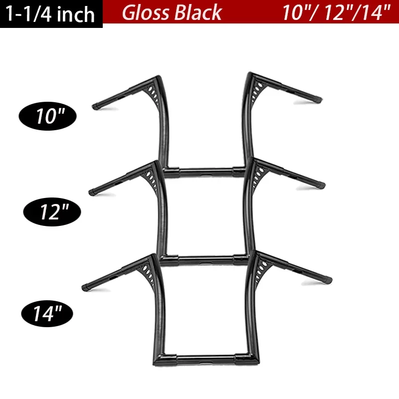 1-1/4" Ape Hanger Handlebar 10" 12" 14" Rise For Harley Softail Sportster XL 883 1200 & Touring Road King & 1998-2013 Road Glide
1-1/4" Ape Hanger Handlebar 10" 12" 14" Rise For Harley Softail Sportster XL 883 1200 & Touring Road King & 1998-2013 Road Glide
