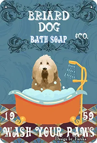 Briard Dog & Co. Банное мыло Стирайте свои лапы винтажная табличка постер жестяной знак Настенный декор подвесное металлическое украшение 12X8
Briard Dog & Co. Банное мыло Стирайте свои лапы винтажная табличка постер жестяной знак Настенный декор подвесное металлическое украшение 12X8