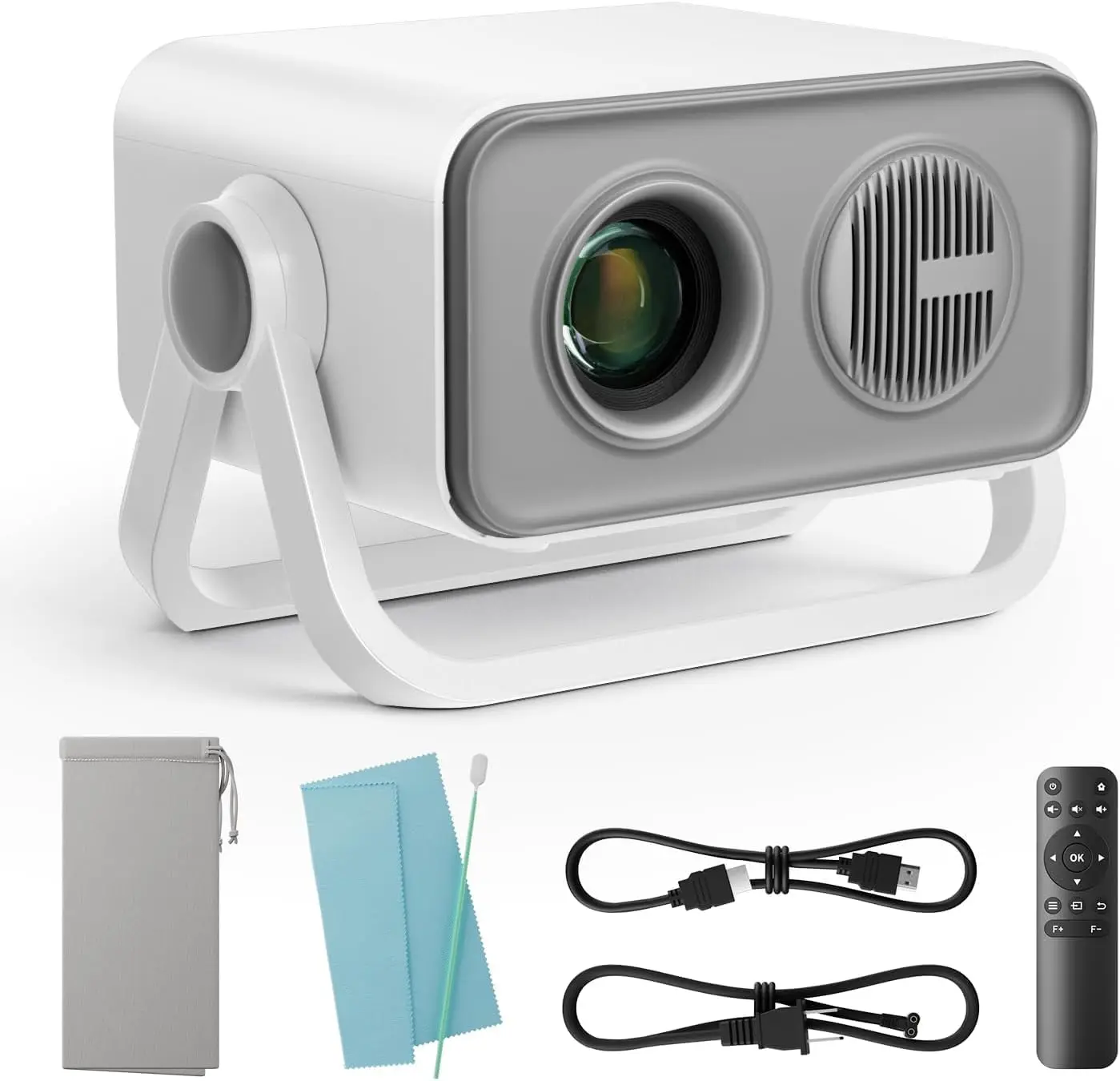 360° Adjustable Dual Stand Mini Portable Projector with Electric Focus, Auto Keystone, 1080P Support Bluetooth 5.4 for Outdoor
360° Adjustable Dual Stand Mini Portable Projector with Electric Focus, Auto Keystone, 1080P Support Bluetooth 5.4 for Outdoor