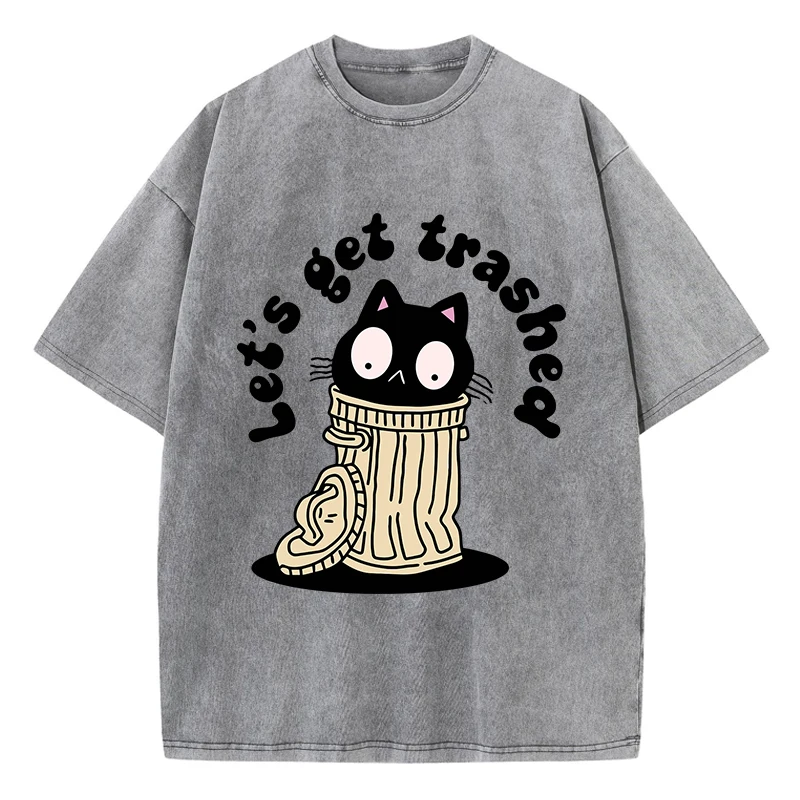 Let'S Get Trashed Cat Prints Washed T-Shirt Women Cotton Oversized Tops Distressed O-Neck Comfortable T Shirt Summer Clothes
Let'S Get Trashed Cat Prints Washed T-Shirt Women Cotton Oversized Tops Distressed O-Neck Comfortable T Shirt Summer Clothes