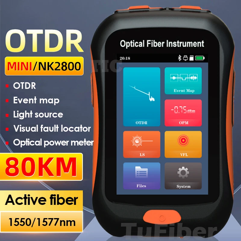 NK2800 5-IN-1 Mini OTDR Active Fiber 1550nm Fiber Optic Reflectometer and VFL OLS OPM Event Map LED 20dB 80Km Free Shipping
NK2800 5-IN-1 Mini OTDR Active Fiber 1550nm Fiber Optic Reflectometer and VFL OLS OPM Event Map LED 20dB 80Km Free Shipping