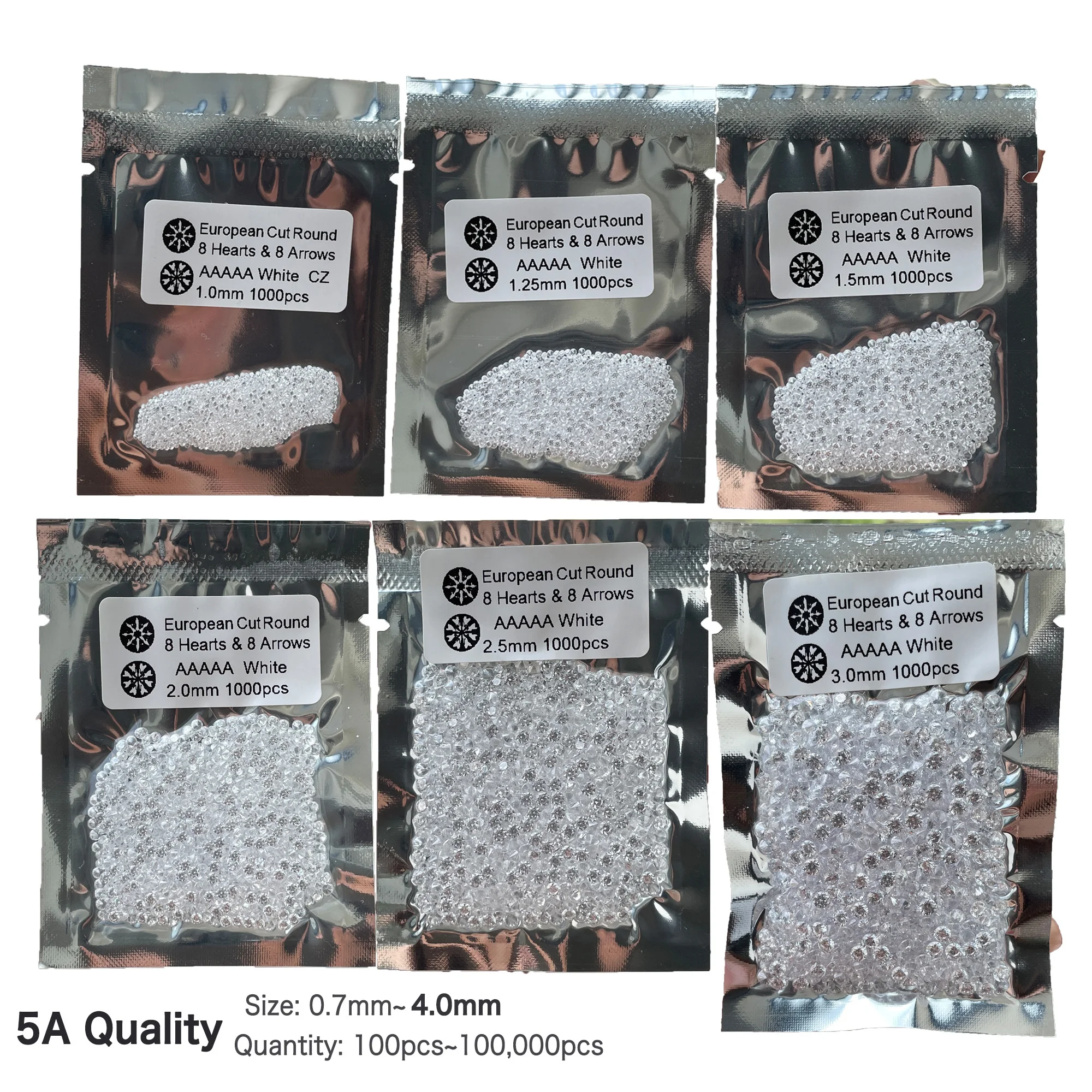 High Quality Small Size 0.7~2.4mm 100PCS~100000PCS Zircon Round White Cubic Zirconia Stones Beads For Jewelry Bracelets set DIY
High Quality Small Size 0.7~2.4mm 100PCS~100000PCS Zircon Round White Cubic Zirconia Stones Beads For Jewelry Bracelets set DIY