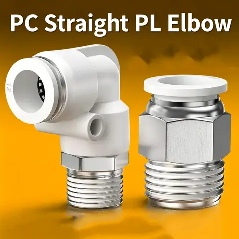 10Pcs Pneumatic Air Fitting Quick Release Push to Connect Compressor Tube PC PL Male BSPT Sizes 1/8 1/4 3/8 1/2 Inch OD 4-16mm