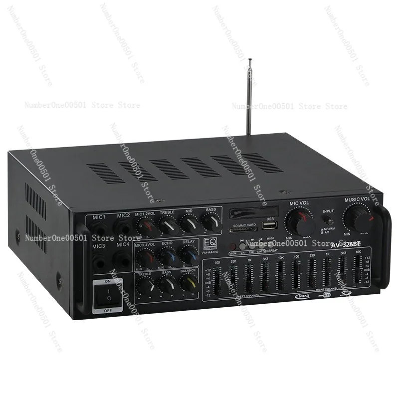 Высокомощный домашний/автомобильный аудиоусилитель 12 В/220 В с функцией эквалайзера Bluetooth для караоке для внутренней и наружной развлекательной системы 
Высокомощный домашний/автомобильный аудиоусилитель 12 В/220 В с функцией эквалайзера Bluetooth для караоке для внутренней и наружной развлекательной системы