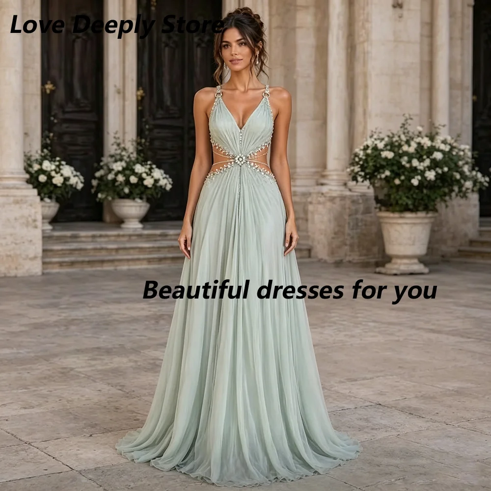 Sexy Spaghetti Straps Prom Dress Customized A Line Chiffon Pleats Crystal V-Neck Prom Gowns Woman Floor Length Party Dress
Sexy Spaghetti Straps Prom Dress Customized A Line Chiffon Pleats Crystal V-Neck Prom Gowns Woman Floor Length Party Dress