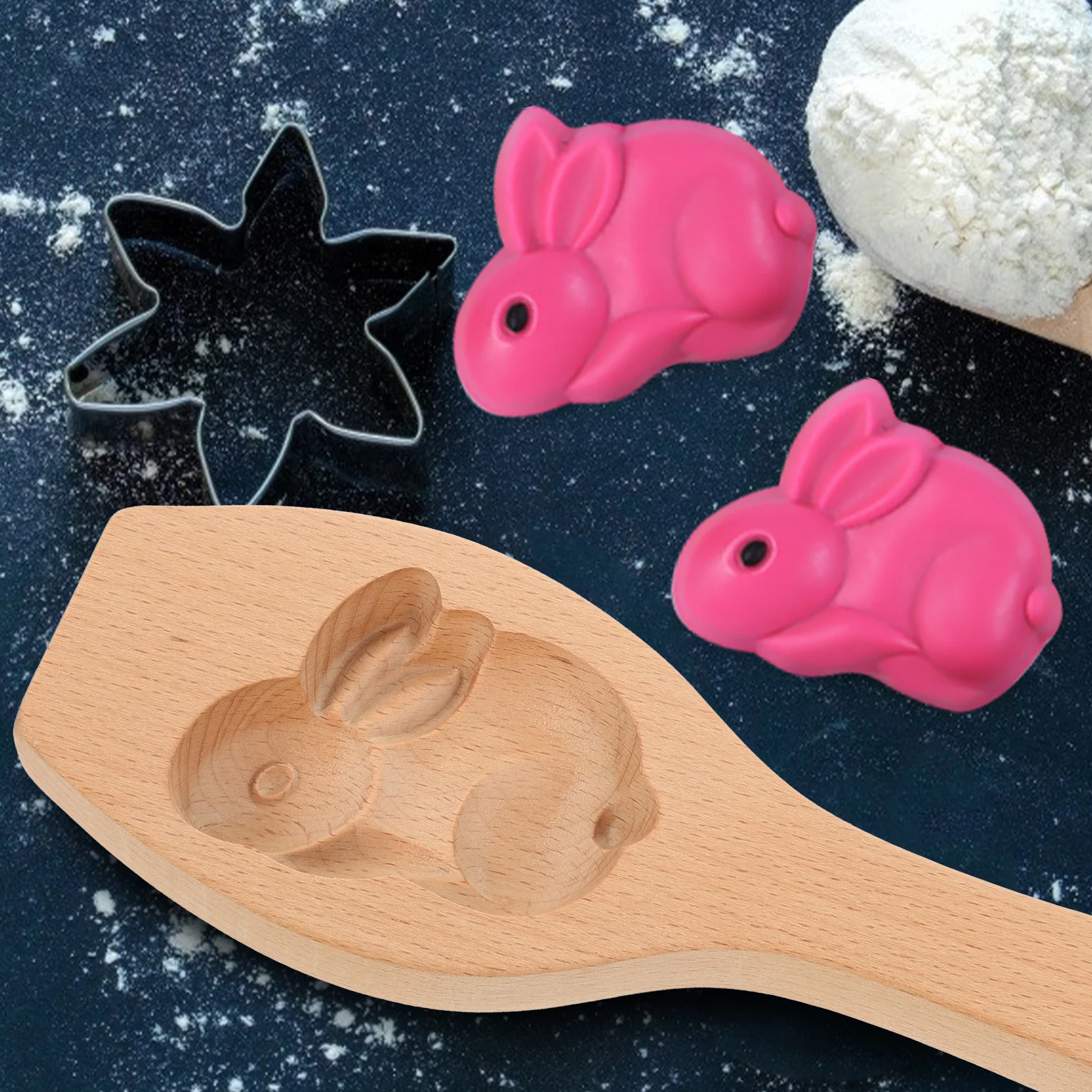 Wooden Rabbit Cookie Mold Natural Wood Easy Demould DIY Biscuit Baking Embossing Tool Wooden Biscuit Mold 
Wooden Rabbit Cookie Mold Natural Wood Easy Demould DIY Biscuit Baking Embossing Tool Wooden Biscuit Mold