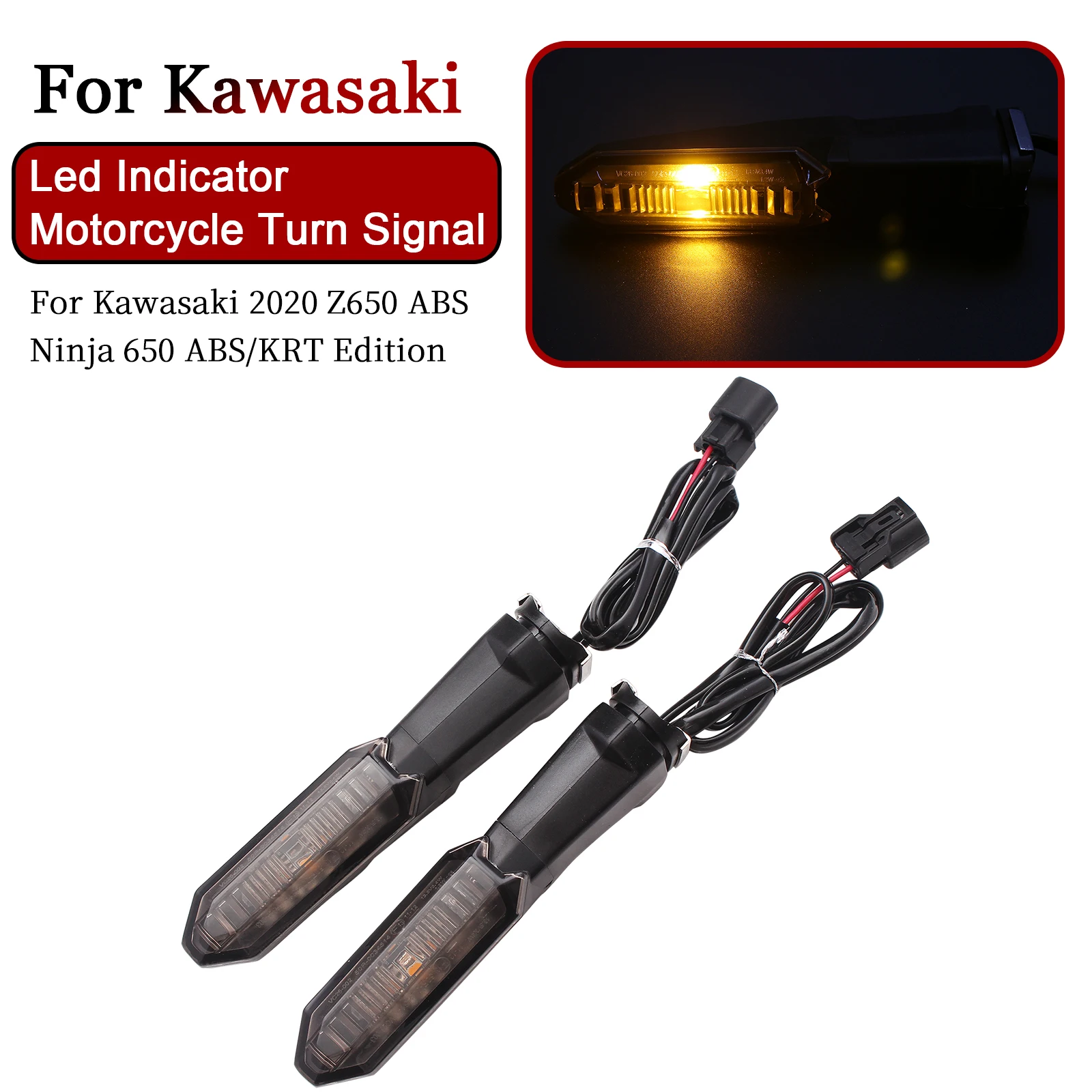 Motorcycle Flashing Blinker Lights For Kawasaki 2020 Z650 ABS ER650KLF Ninja 650 ABS/KRT Edition LED Indicator Turn Signals
Motorcycle Flashing Blinker Lights For Kawasaki 2020 Z650 ABS ER650KLF Ninja 650 ABS/KRT Edition LED Indicator Turn Signals