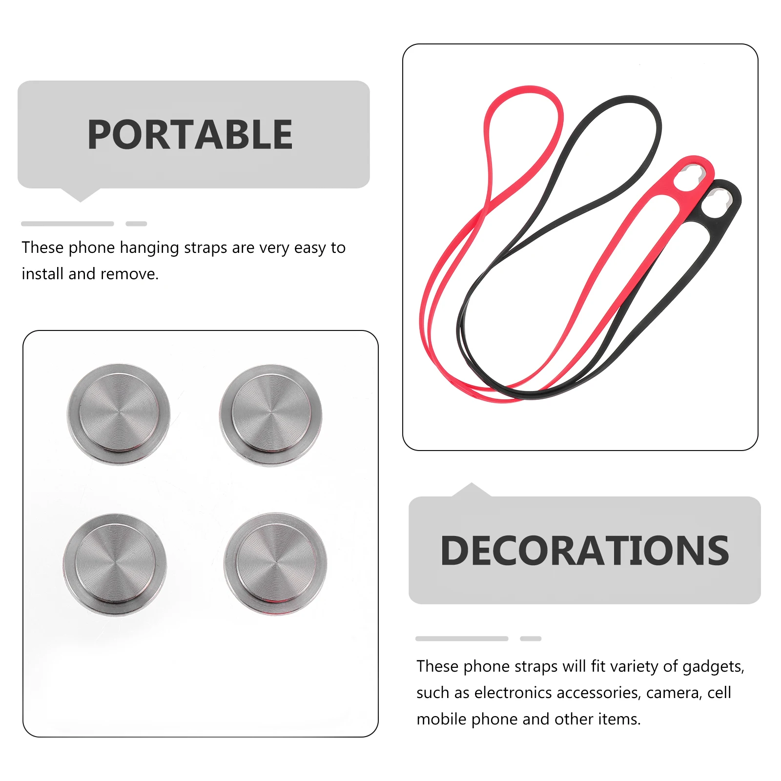 2pcs Phone Neck Rope Simple Lanyards Silicone Straps Universal Hanging Tether AntiLost Gadgets Decorations Durability Smooth
2pcs Phone Neck Rope Simple Lanyards Silicone Straps Universal Hanging Tether AntiLost Gadgets Decorations Durability Smooth