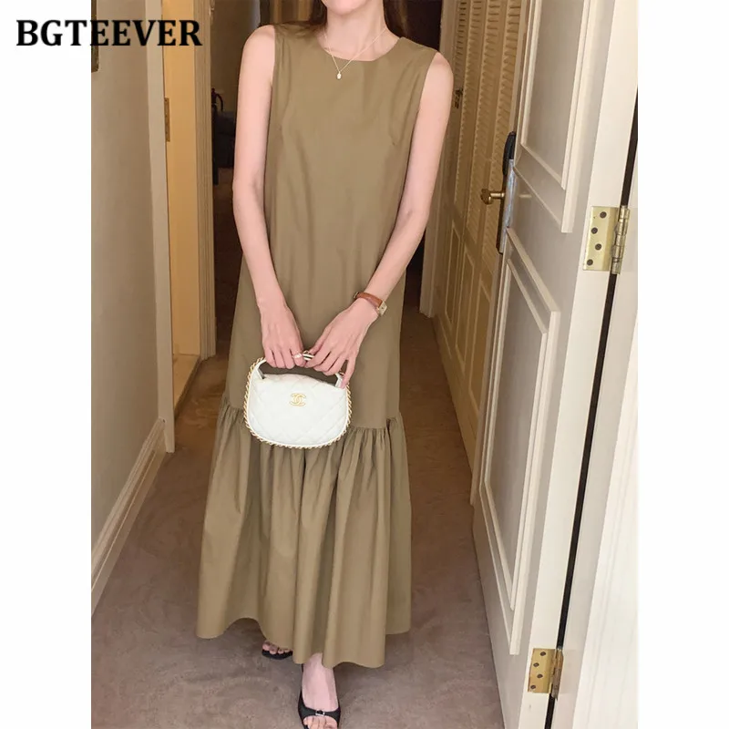 BGTEEVER летнее свободное женское платье-жилет, повседневное платье трапециевидной формы без рукавов с круглым вырезом для женщин
BGTEEVER летнее свободное женское платье-жилет, повседневное платье трапециевидной формы без рукавов с круглым вырезом для женщин