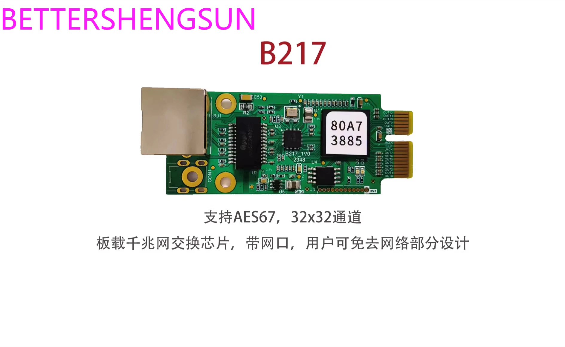 Модуль передачи аудиосигналов AES67 B217 32x32 по сети
Модуль передачи аудиосигналов AES67 B217 32x32 по сети