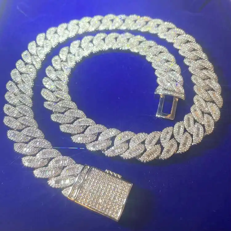 Luxury Jewelry D Color VVS Baguette Moissanite Diamond 925 Solid Silver Cuban Link Chain for Hiphop Life
Luxury Jewelry D Color VVS Baguette Moissanite Diamond 925 Solid Silver Cuban Link Chain for Hiphop Life