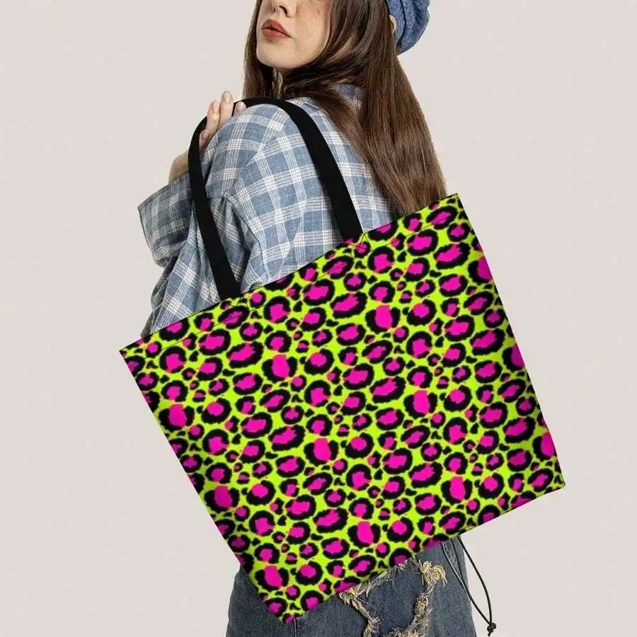Neon Leopard Print Tote Bag Hot Pink Lime Green Animal Print Fashion Women Casual Day Bag
Neon Leopard Print Tote Bag Hot Pink Lime Green Animal Print Fashion Women Casual Day Bag