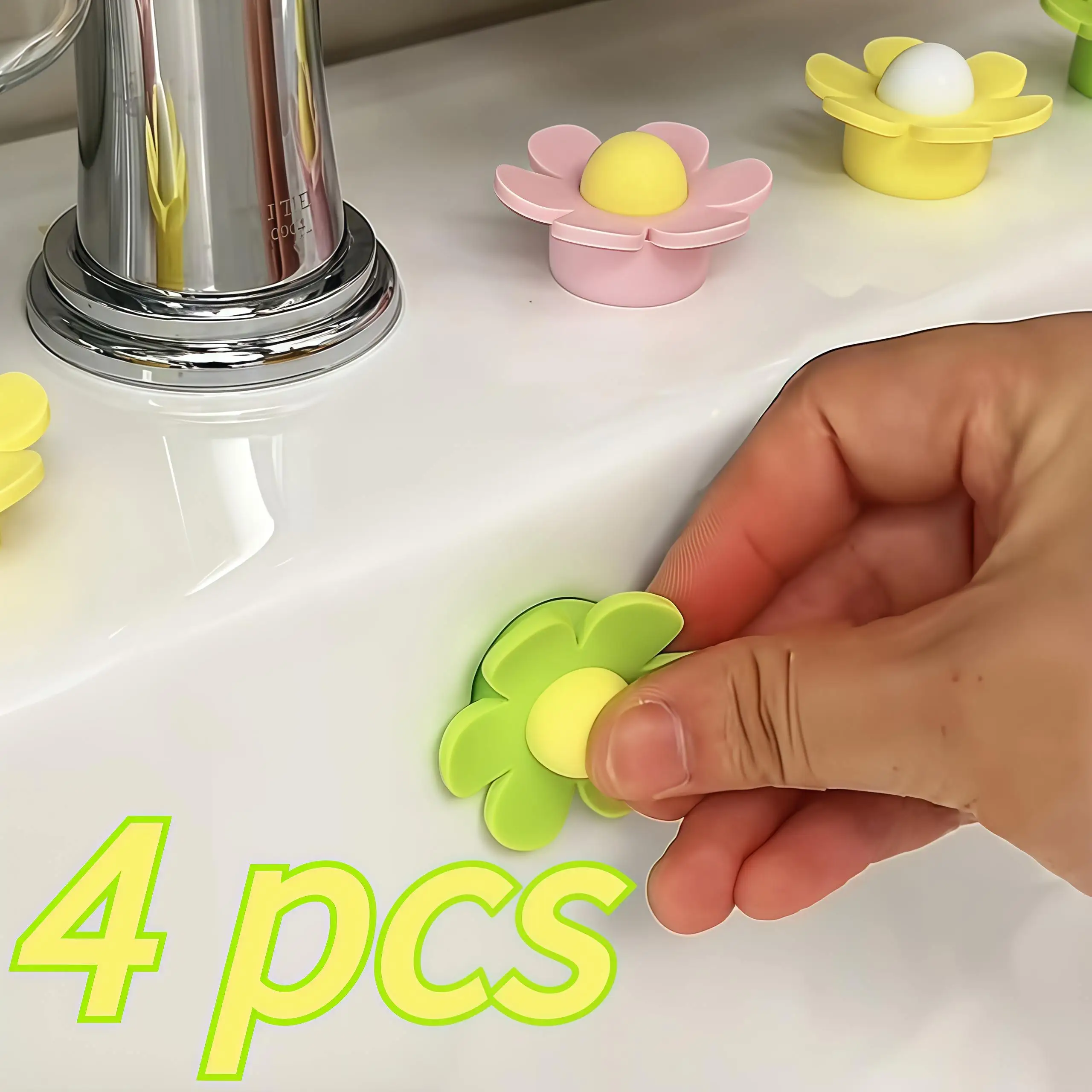 4pcs Silicone Sink Overflow Cover, Flower Shape Drain Seal Plug, Kitchen Bathroom Sink Stopper Anti-Leak Decor
4pcs Silicone Sink Overflow Cover, Flower Shape Drain Seal Plug, Kitchen Bathroom Sink Stopper Anti-Leak Decor