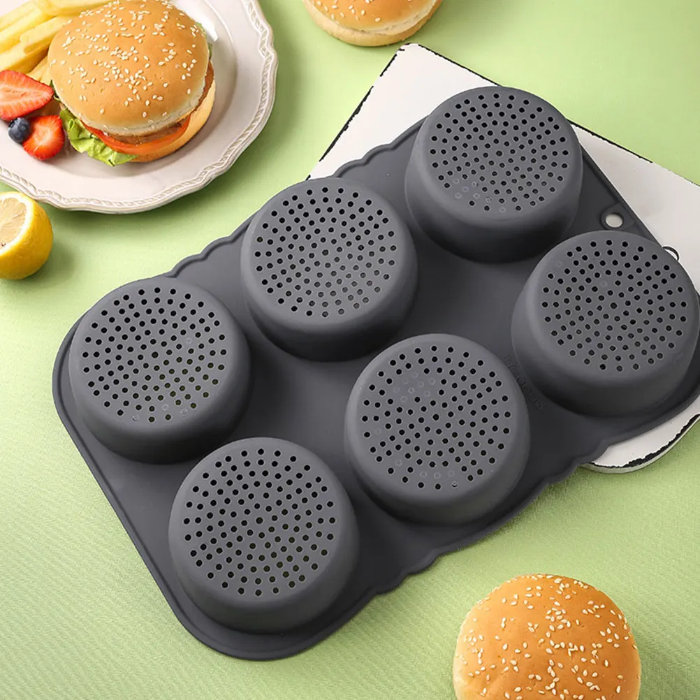 6 Cavity Silicone Bread Mold Non Stick Hamburger Bun Maker Grey Loaf Pan Baking Tools Cake Molds Kitchen Accessories
6 Cavity Silicone Bread Mold Non Stick Hamburger Bun Maker Grey Loaf Pan Baking Tools Cake Molds Kitchen Accessories