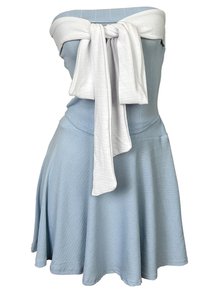 Summer Sexy Slim Fit Tube Top High Waist Skirt Two Piece Set for Women Faionable Spicy Girl Knot Casual Wear
Summer Sexy Slim Fit Tube Top High Waist Skirt Two Piece Set for Women Faionable Spicy Girl Knot Casual Wear