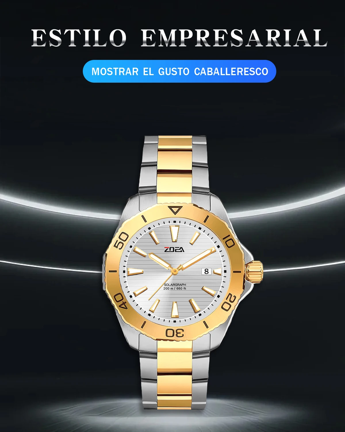 ZOEA ESS1341 Gift Mens Quartz Watch Solid Stainless Steel Band 30M Waterproof Luminous Calendar Push Button Hidden Clasp
ZOEA ESS1341 Gift Mens Quartz Watch Solid Stainless Steel Band 30M Waterproof Luminous Calendar Push Button Hidden Clasp