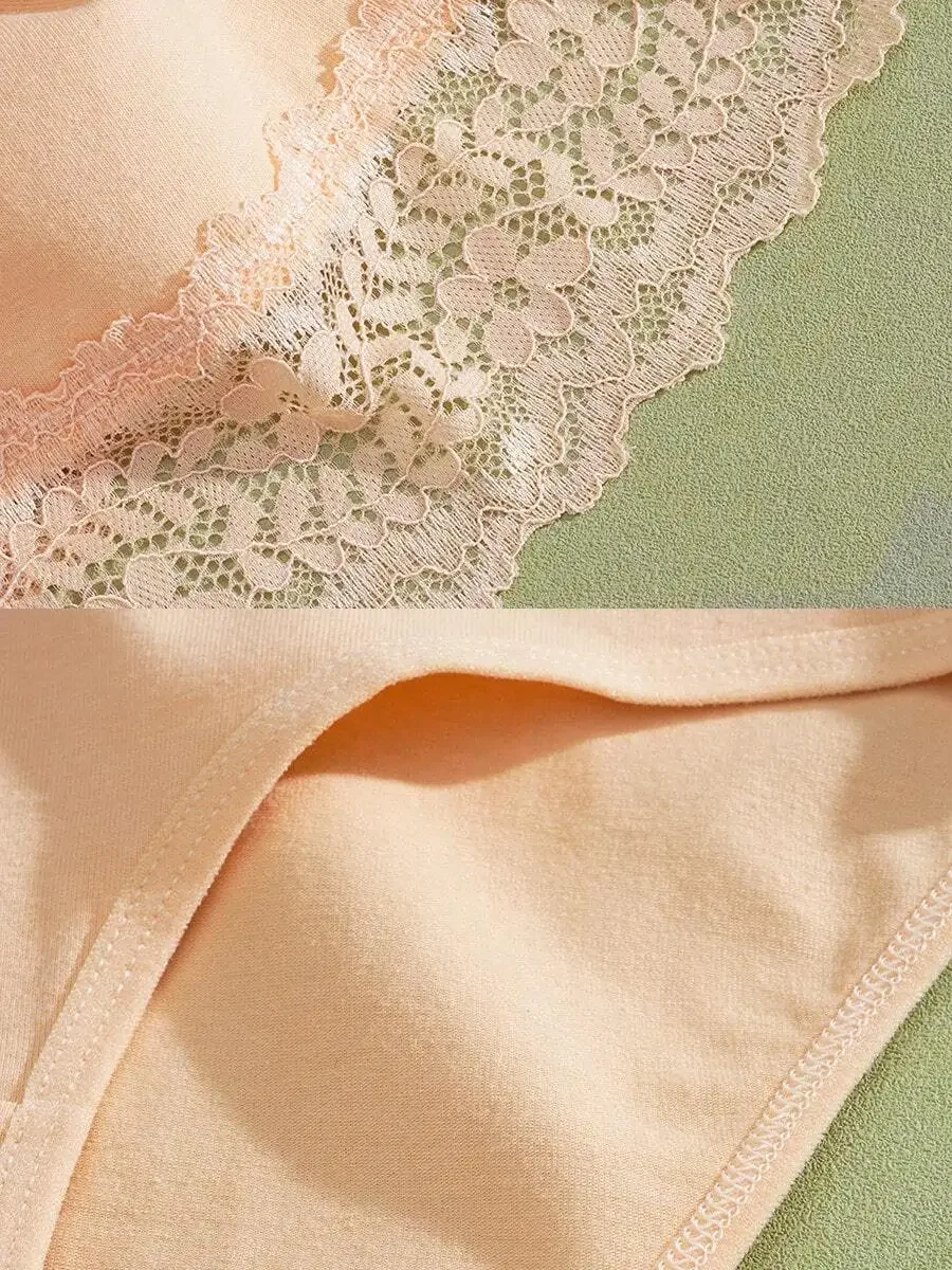 8 Pcs Women Cotton Briefs With Romantic Lace Trim Multicolor
8 Pcs Women Cotton Briefs With Romantic Lace Trim Multicolor