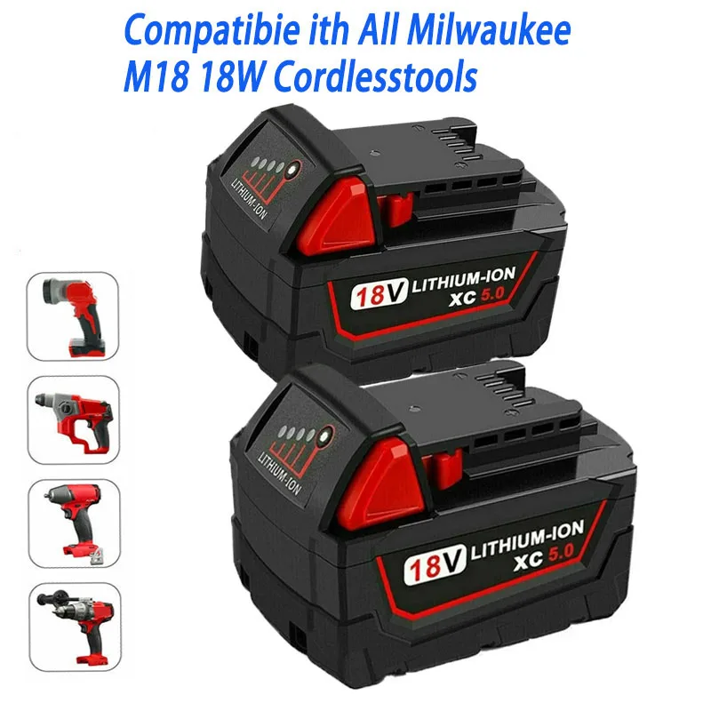 NEW18V 6000mAh Replacemet Lithium ion 6.0Ah Battery for Milwaukee 18V herramientas Xc M18 48-11-1815 Cordless Tools Batteries
NEW18V 6000mAh Replacemet Lithium ion 6.0Ah Battery for Milwaukee 18V herramientas Xc M18 48-11-1815 Cordless Tools Batteries