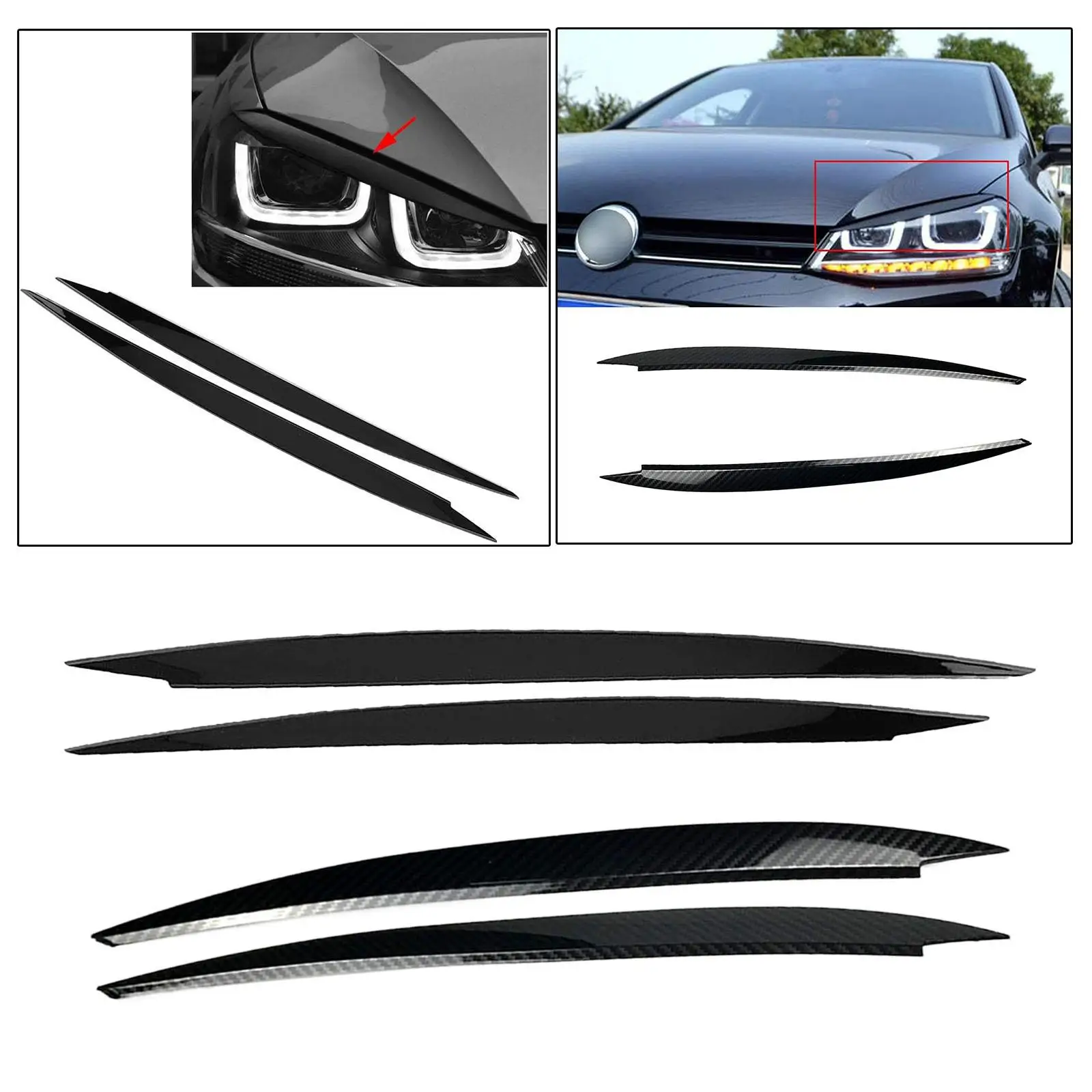 2 Pieces Headlight Eyebrow Trims Cover Decoration Weather Resistant Direct Replaces Easy Installation for Golf 7
2 Pieces Headlight Eyebrow Trims Cover Decoration Weather Resistant Direct Replaces Easy Installation for Golf 7